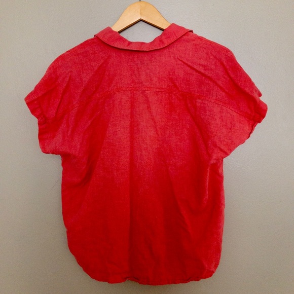 JORDACHE woman’s Linen button down summer  blouse - Picture 4 of 4